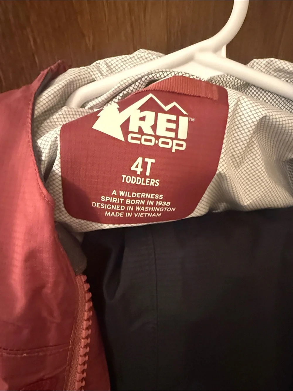REI Kids' Rain Suit Waterproof Hooded Jacket (Maroon) & Waterproof Pants (Black)